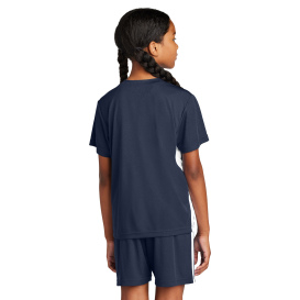 Sport-Tek YST101 Youth Competitor United V-Neck - True Navy/White