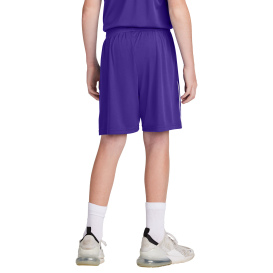Sport-Tek YST103 Youth Competitor United 5" Shorts - Purple/White