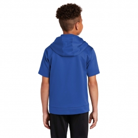 Sport-Tek YST251 Youth Sport-Wick Fleece Short Sleeve Hooded Pullover - True Royal