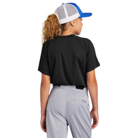 Sport-Tek YST359 PosiCharge Competitor 2-Button Henley - Black