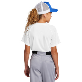 Sport-Tek YST359 PosiCharge Competitor 2-Button Henley - White