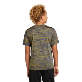 Sport-Tek YST390 Youth PosiCharge Electric Heather Tee - True Royal/Gold Electric