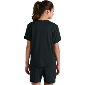 Sport-Tek YST440 Youth Club Short Sleeve Crew - Black/Black