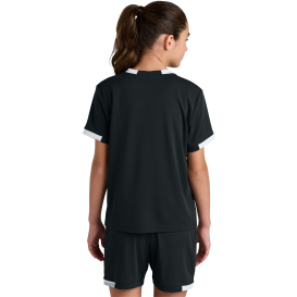 Sport-Tek YST440 Youth Club Short Sleeve Crew - Black/White