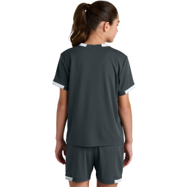 Sport-Tek YST440 Youth Club Short Sleeve Crew - Iron Gray/White