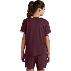 Sport-Tek YST440 Youth Club Short Sleeve Crew - Maroon/White