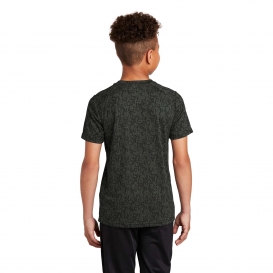 Sport-Tek YST460 Youth Digi Camo Tee - Black