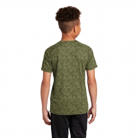 Sport-Tek YST460 Youth Digi Camo Tee - Olive Drab Green
