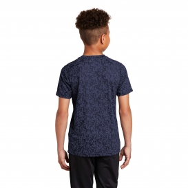 Sport-Tek YST460 Youth Digi Camo Tee - True Navy