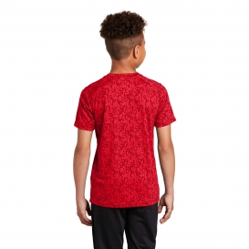 Sport-Tek YST460 Youth Digi Camo Tee - True Red