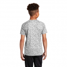 Sport-Tek YST460 Youth Digi Camo Tee - White