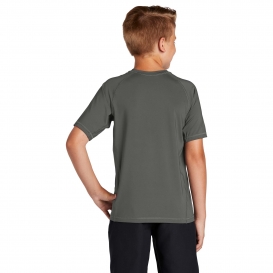 Sport-Tek YST470 Youth Rashguard Tee - Dark Smoke Grey