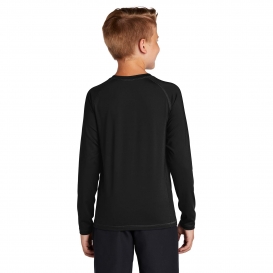 Sport-Tek YST470LS Youth Long Sleeve Rashguard Tee - Black