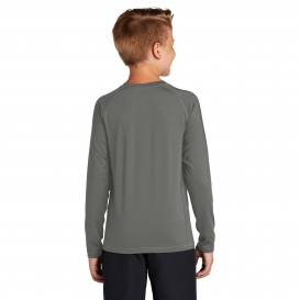 Sport-Tek YST470LS Youth Long Sleeve Rashguard Tee - Dark Smoke Grey