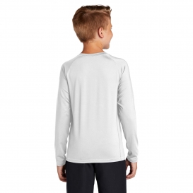 Sport-Tek YST470LS Youth Long Sleeve Rashguard Tee - White