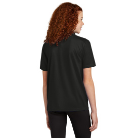Sport-Tek YST740 Youth UV Micropique Polo - Black