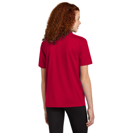 Sport-Tek YST740 Youth UV Micropique Polo - Deep Red
