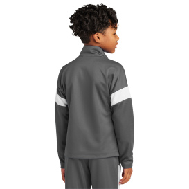 Sport-Tek YST800 Youth Travel Full-Zip Jacket - Iron Grey/White