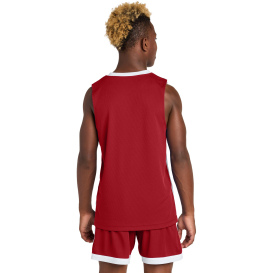 Sport-Tek YST900 Youth Rival Basketball Rev Jersey - Deep Red/White