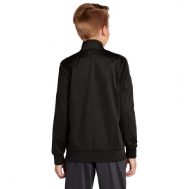 Sport-Tek YST94 Youth Full-Zip Tricot Track Jacket - Black/Black