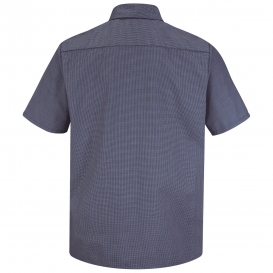 Red Kap SP20 Men's Micro Check Uniform Shirt - Short Sleeve - Blue ...