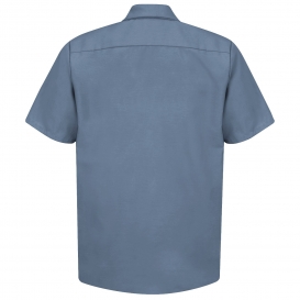 Red Kap SP24 Men's Industrial Work Shirt - Short Sleeve - Postman Blue ...