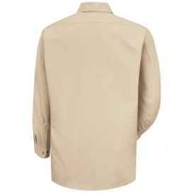 Red Kap SP50 Men\'s Solid Dress Uniform Shirt - Long Sleeve - Light Tan