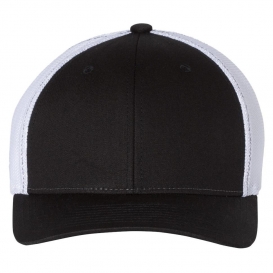 Richardson 110 Fitted Trucker Hat with R-Flex - Black/White