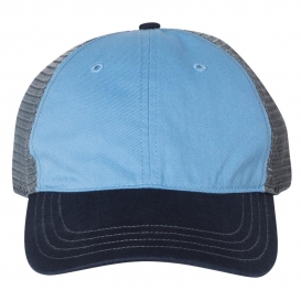 Richardson 111 Garment-Washed Trucker Cap - Columbia Blue/Charcoal/Navy