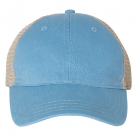 Richardson 111 Garment-Washed Trucker Cap - Columbia Blue/Khaki