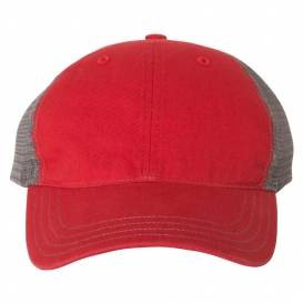 Richardson 111 Garment-Washed Trucker Cap - Red/Charcoal