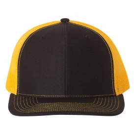 Richardson 112 Snapback Trucker Cap - Black/Gold