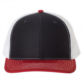 Richardson 112 Snapback Trucker Cap - Navy/White/Red