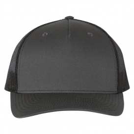 Richardson 112FP Snapback Trucker Cap - Charcoal/Black