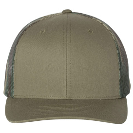Richardson 112PM Printed Mesh-Back Trucker Cap - Loden Green/Camo