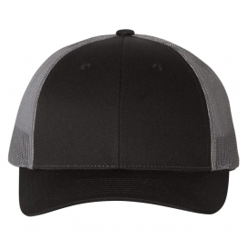 Richardson 115 Low Pro Trucker Cap - Black/Charcoal