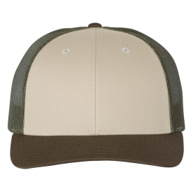 Richardson 115 Low Pro Trucker Cap - Tan/Loden/Brown