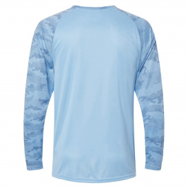 Paragon 216 Cayman Performance Camo Colorblock Long Sleeve T-Shirt - Blue Mist