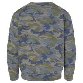 LAT 2225 Youth Elevated Fleece Crewneck Sweatshirt - Vintage Camo