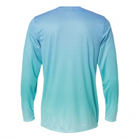 Paragon 225 Barbados Performance Pin Dot Long Sleeve T-Shirt - Blue Mist/Light Teal