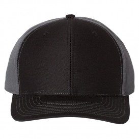 Richardson 312 Twill Back Trucker Cap - Black/Charcoal