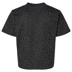 LAT 3518 Women\'s Boxy Tee - Black Leopard