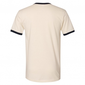 Next Level 3604 Unisex Fine Jersey Ringer - Natural/Midnight Navy
