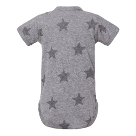 Code Five 4329 Infant Star Print Bodysuit - Granite Heather Star