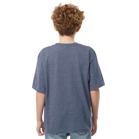 M&O 4850 Youth Gold Soft Touch T-Shirt - Heather Navy