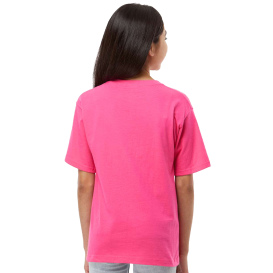 M&O 4850 Youth Gold Soft Touch T-Shirt - Heliconia