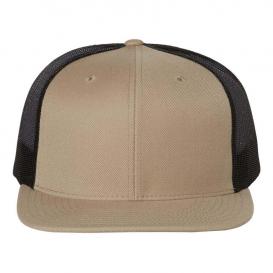 Richardson 511 Wool Blend Flat Bill Trucker Cap - Khaki/Black