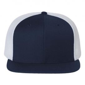Richardson 511 Wool Blend Flat Bill Trucker Cap - Navy/White