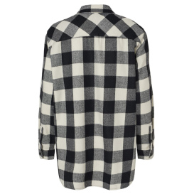 Burnside 5215 Women\'s Boyfriend Flannel - Ecru/Black Buffalo