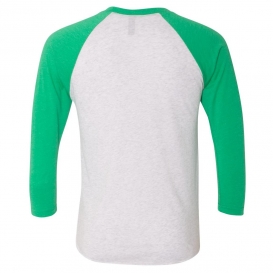 Next Level 6051 Unisex Tri-Blend Three-Quarter Sleeve Raglan - Envy/Heather White